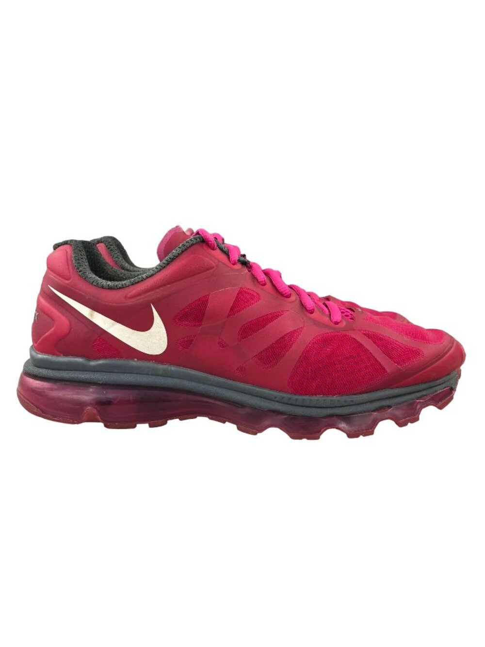 Nike Air Max + 2012 Women's 8.5 Fireberry Pink Summit White Sneakers 487679-610